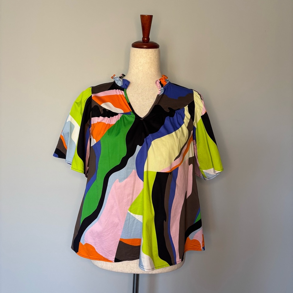 Crosby by Mollie Burch alexis blouse in rocky top print size XXS
